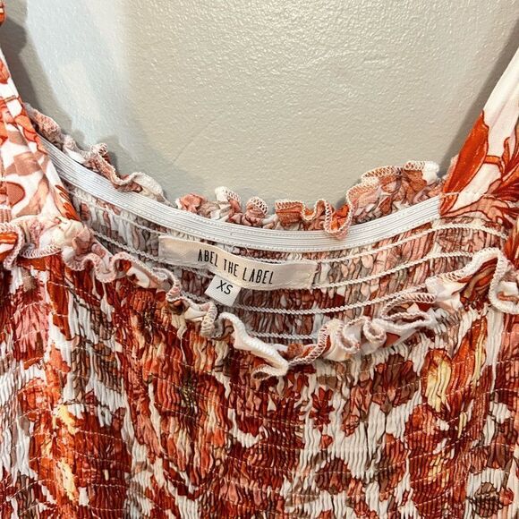 Anthropologie Abel the Label Pink and Orange Floral Tiered Maxi Dress - Picture 4 of 5